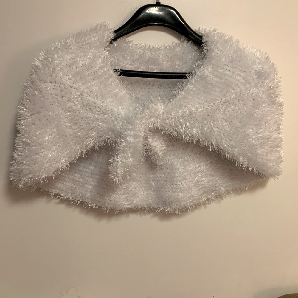 Handmade Sparkly White Shawl/Cape